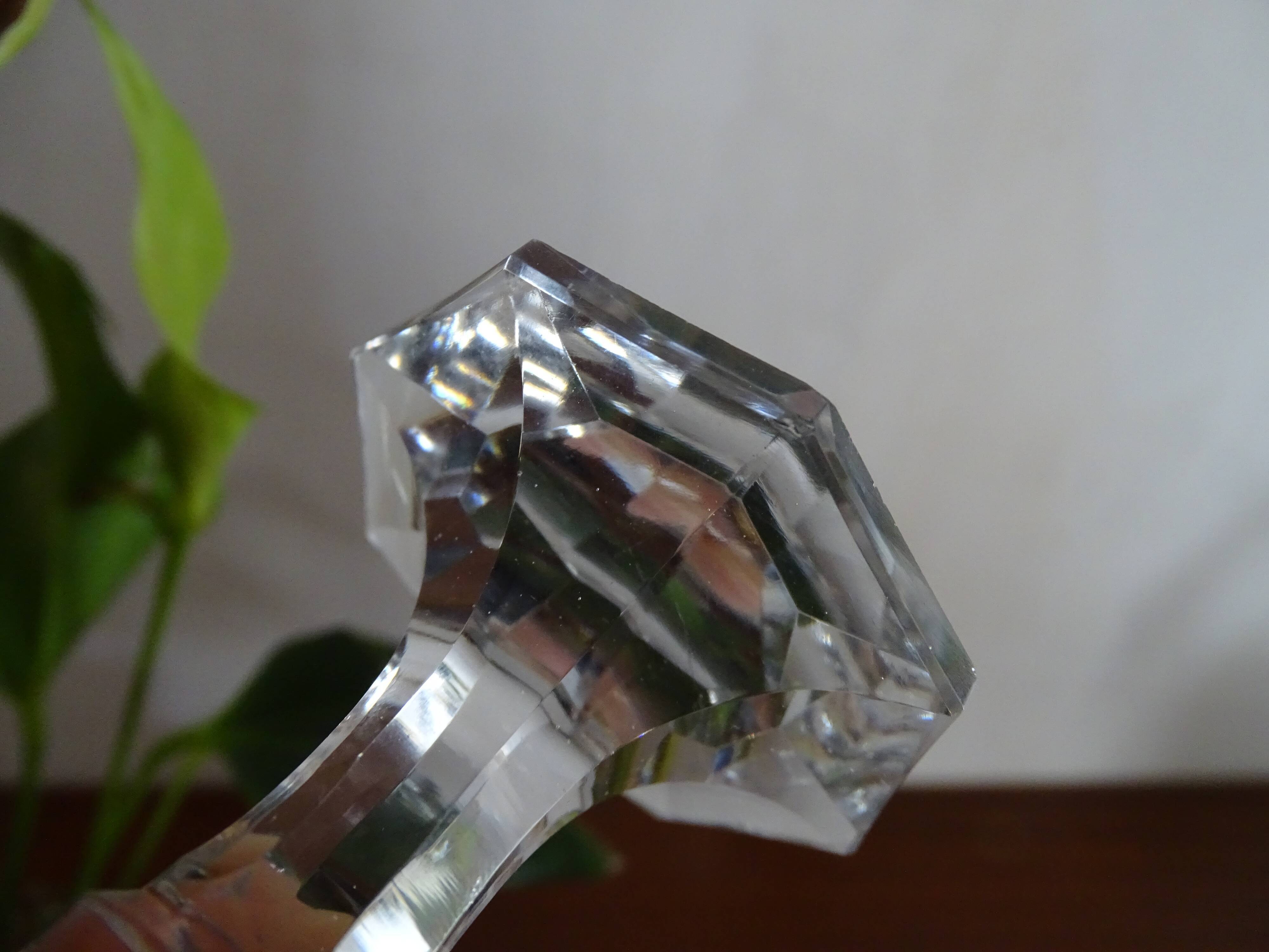 Crystal decanter Saint Louis / Baccarat - Cato flat ribs - Epoch XIXth - 21 cm