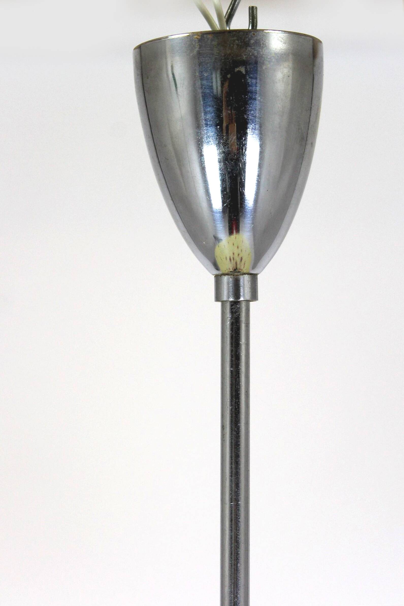 Large Vintage Czechoslovakian Opaline Glass Pendant Lights, 1970s, Set of 2