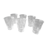 Set of 6 table glasses shaped vintage cup in engraved glass