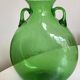 Neo-classical vase from 1960, Italian work in blown green bubble glass.