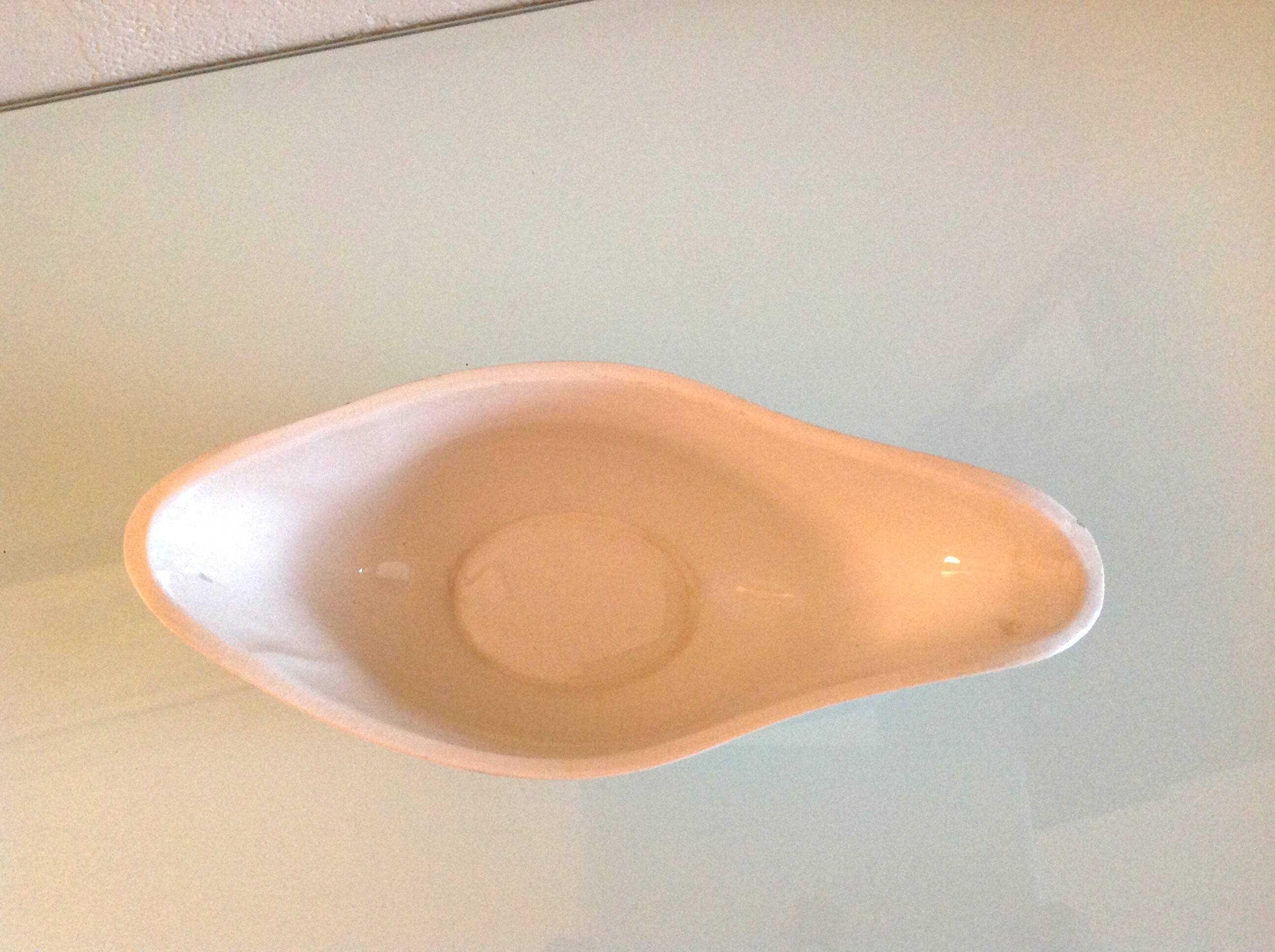 Moulin des Loups green tablecloth model gravy boat / 50s-60s