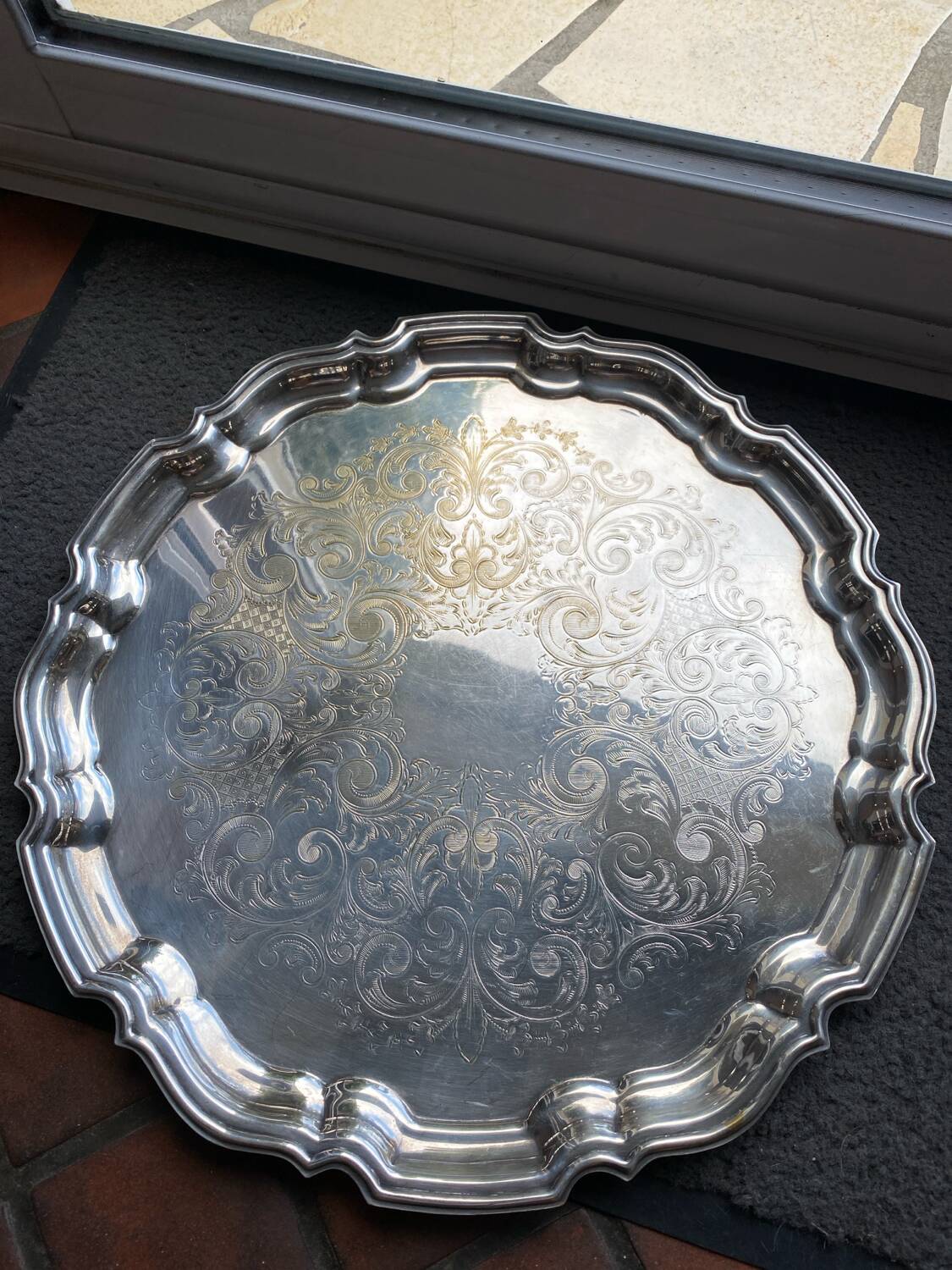 Silver metal tray