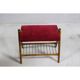 Velvet armchair with footstool, Denmark 1950s