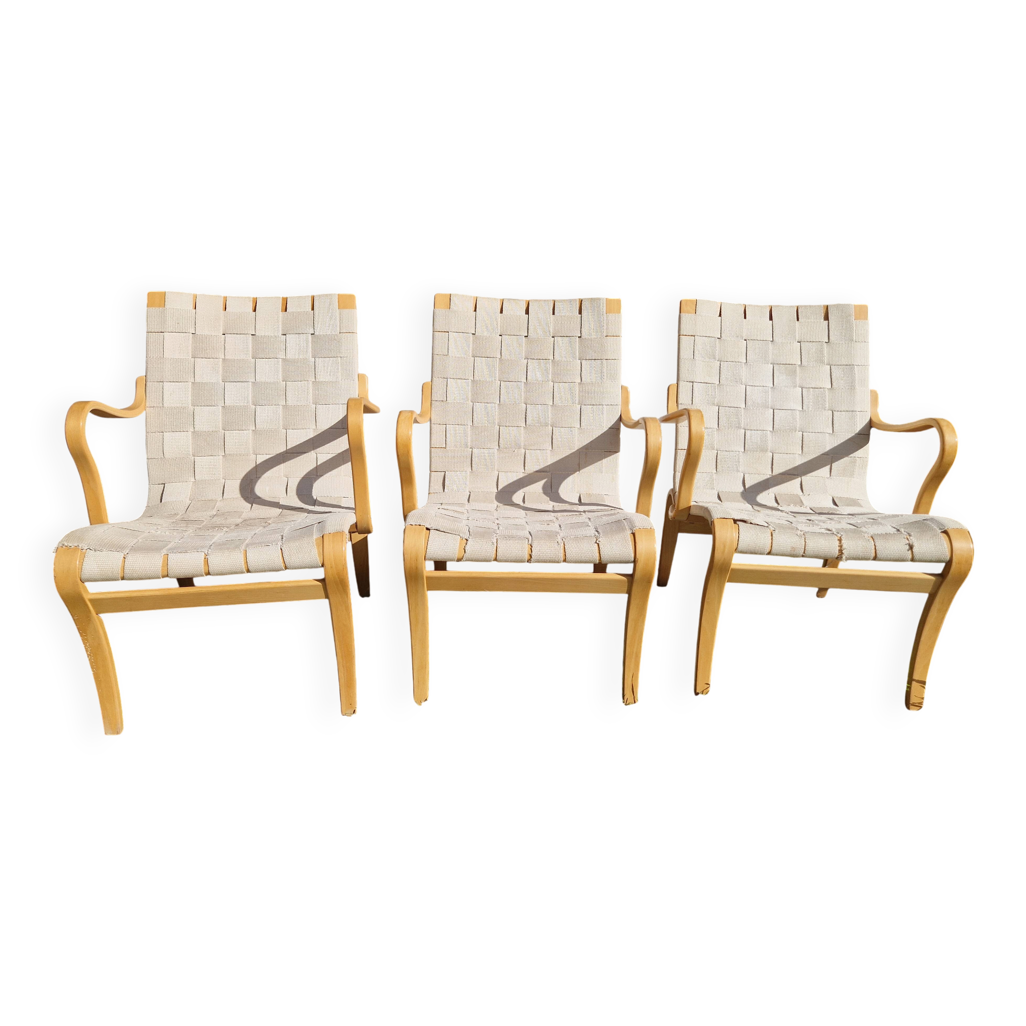 3 Eva chairs by Bruno Mathsson