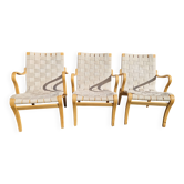 3 chaises Eva Bruno Mathsson