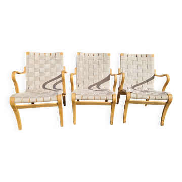 3 Eva chairs by Bruno Mathsson