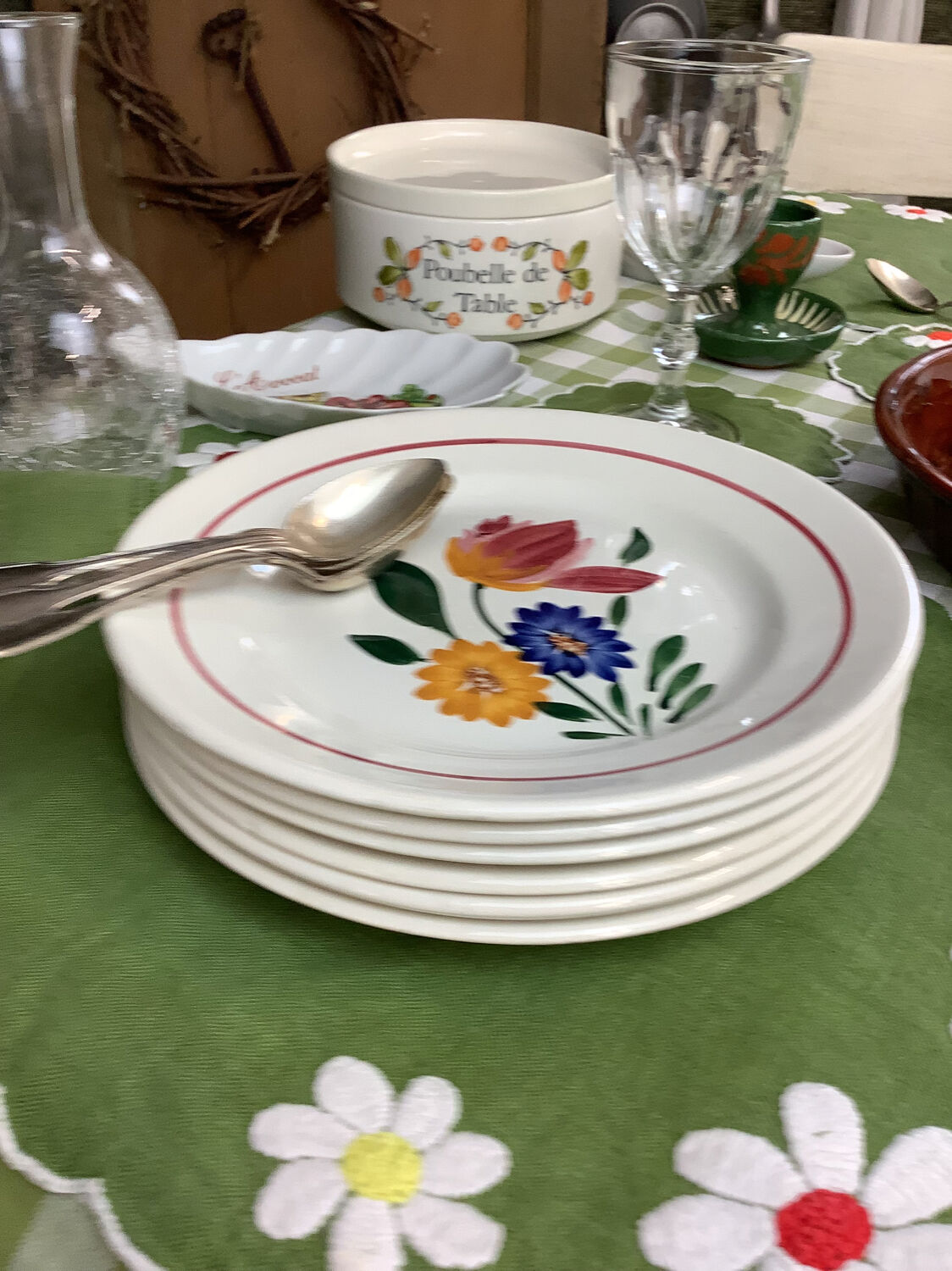 6Digoin Sarreguemines dessert plates