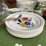 6Digoin Sarreguemines dessert plates