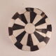 Box with black and white stripes bones and vintage horn 80