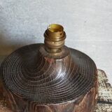 Brutalist free-form lamp in solid wood 60s