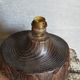 Brutalist free-form lamp in solid wood 60s