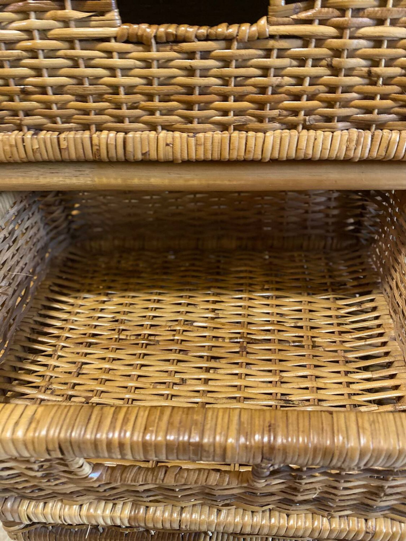 Storage furniture, rattan chest of drawers