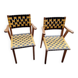 set of two vintage 50s armchairs
