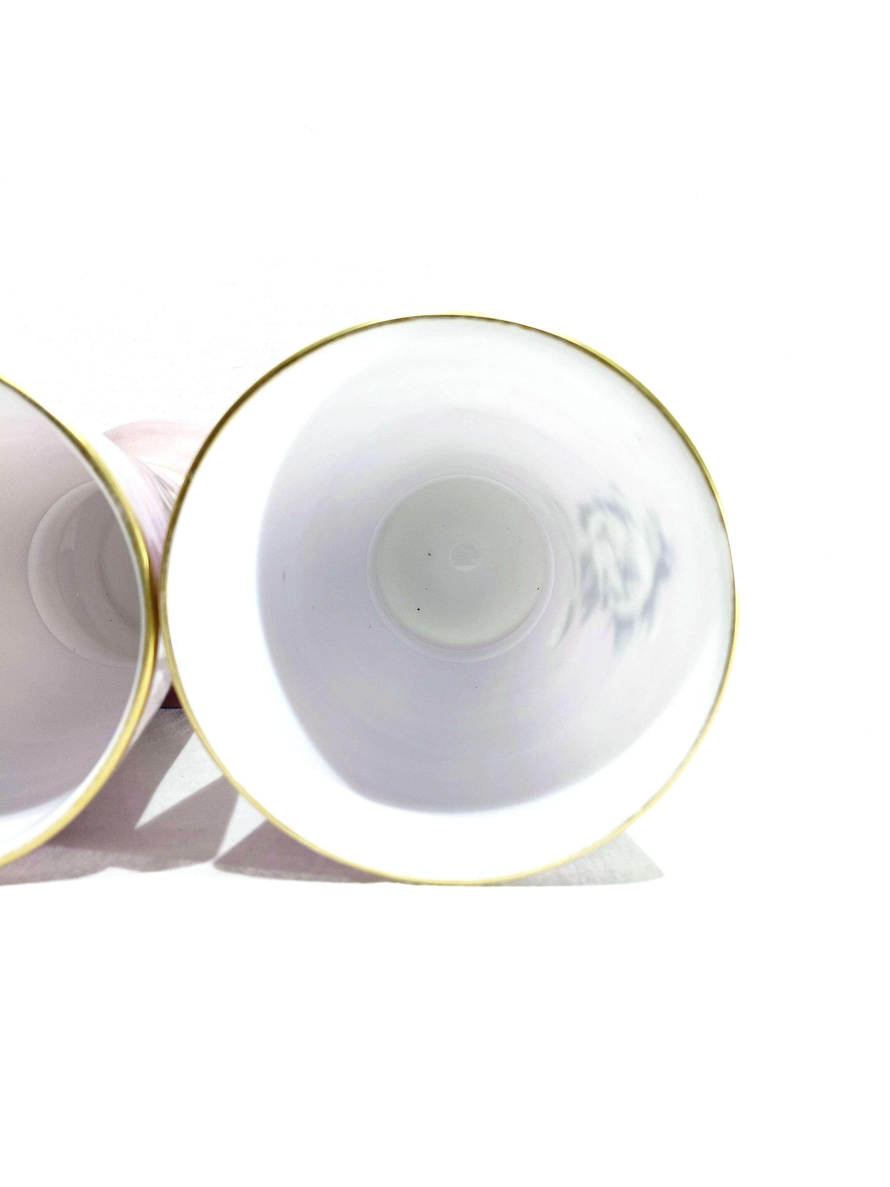 Pair of pink opaline vases