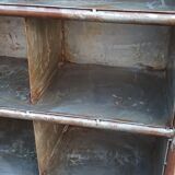 Shelf with metal lockers