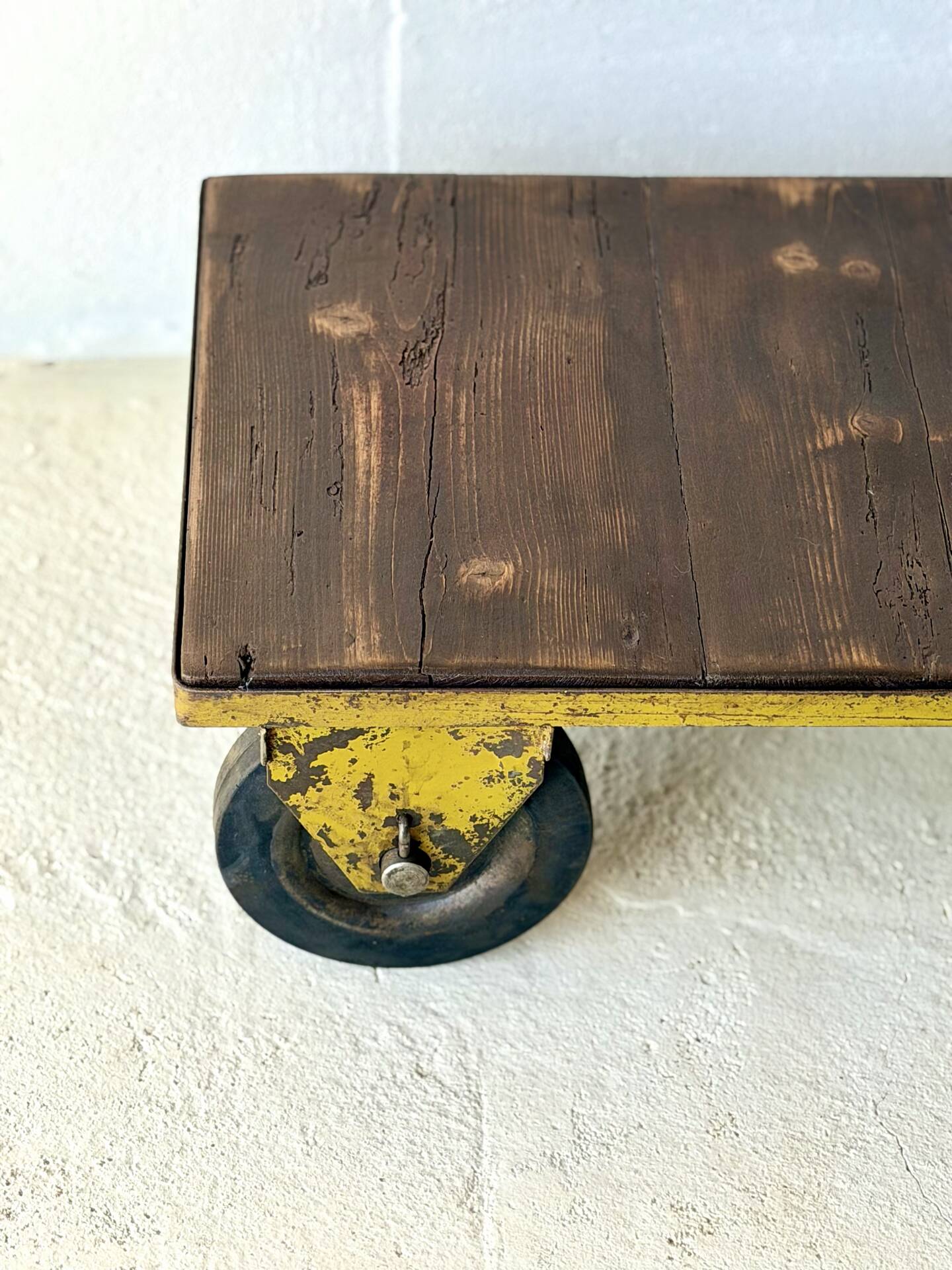 Table basse en chariot d'usine industriel vintage, 1970