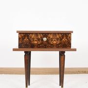 Vintage bedside table from the 50s in lacquered wood and mahogany.
