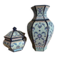 Potiche & Persian ceramic bonbonnière – octagonal oriental vase