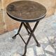 Old industrial folding steel stool