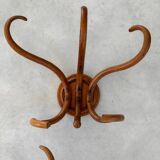 Pair of curved wooden coat racks or hooks from the 1900s
