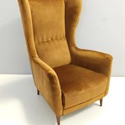 Dark Goldenrod Wingback Armchair model 437 by Gio Ponti for Cassina