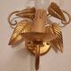 Shabby Wandlampe vergoldet Blattgold Kristallelemente Hollywood Regency 70s