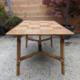 Table en rotin des années 50