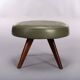 Vintage danish green leather stool, 1960s
