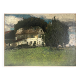 HST painting "Country House" German early 20th century