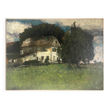 Tableau HST "Country House" German school early 20th century