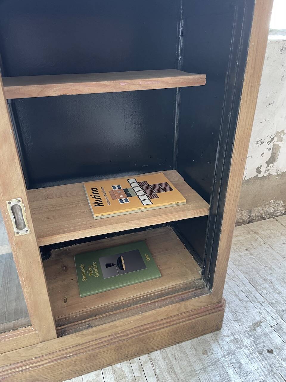 Oak sideboard with glass doors