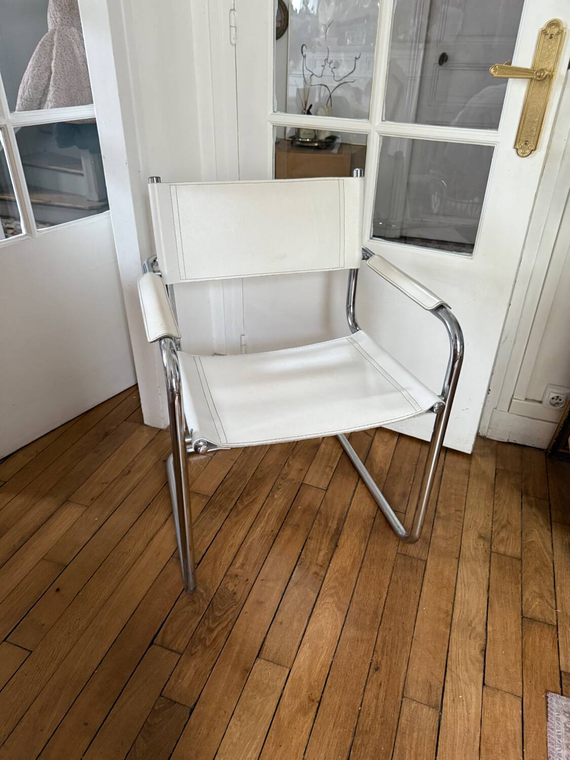 Chrome and leather chair