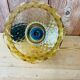 Vintage striated amber glass pendant lamp