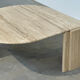 Italian travertine sculptural eye shaped coffee table, 1980s