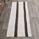 Short White Brown Turkish Kilim Runner Rug, 75x174Cm