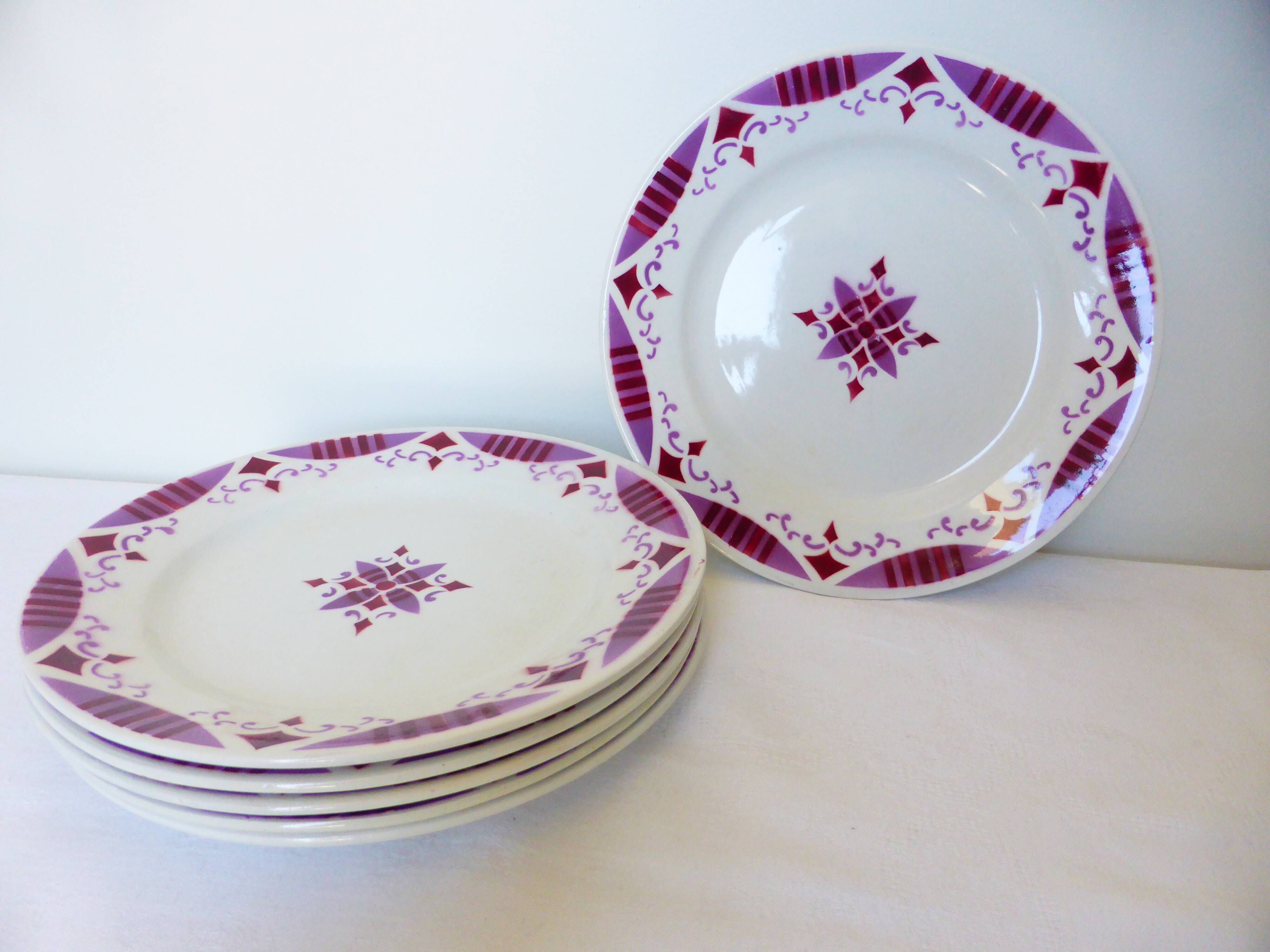 6 flat plates from Moulin des Loups and Hamage, Madeleine model 2106199