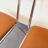 4 vintage sleigh chairs from the 70s, in designer chrome metal