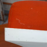 70's white and orange Prisunic Tabouret