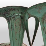 Set of 4 Vintage green Model A Chairs from Tolix, France, 1950s