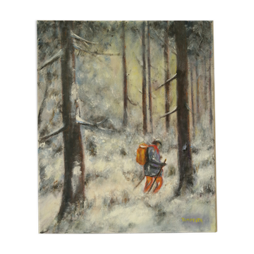 Painting on canvas winter scene 60 x 50