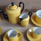 Service café vintage art déco jaune noir