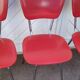 4 vintage Lafargue kitchen chairs in faux leather and chrome