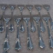 12 fourchettes à huitre métal argenté ercuis contours 13.3cm