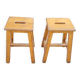 Pair of wooden stools from Gare 1950s