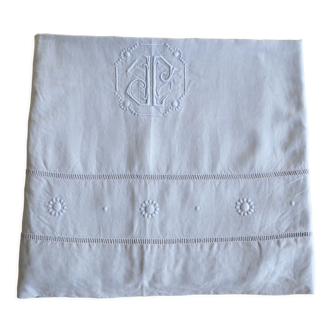 Old linen sheet embroidered