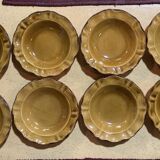 8 yellow ochre plates - adp faience de Provence