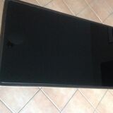 Coffee table with black glass top / 40s-50s