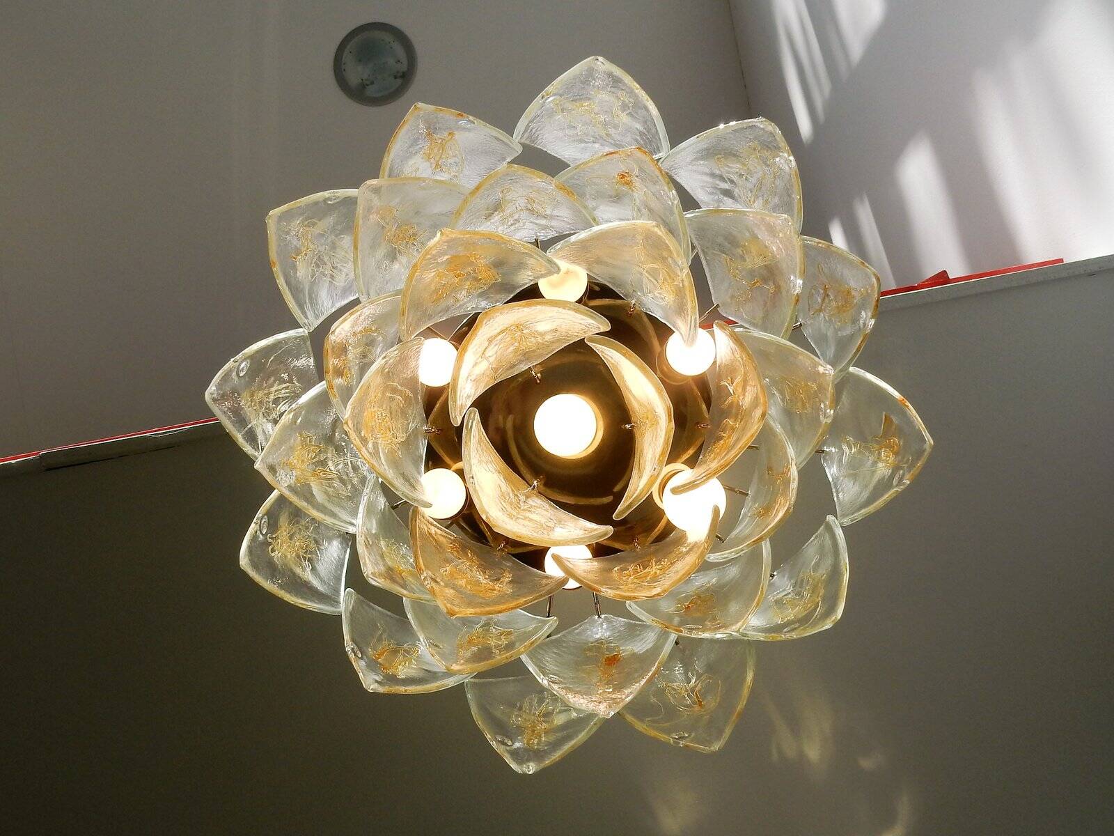Classic Murano glass and brass ceiling lamp by La Murrina ø61, Italy