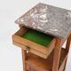 French Art Deco Nightstand in Oak with Pink Marble Top, 1930s