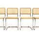 Set de 4 chaises "B32", Marcel Breuer, Italie, 1990